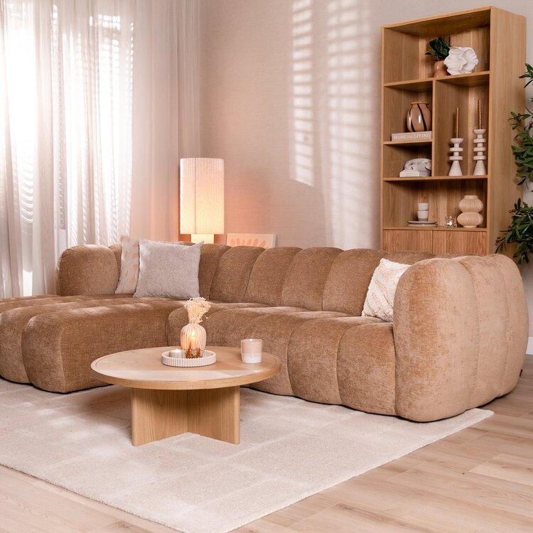 Ecksofa Luca Chenille peach links