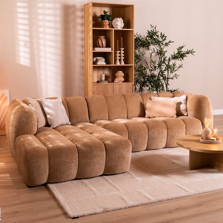 Ecksofa Luca Chenille peach links