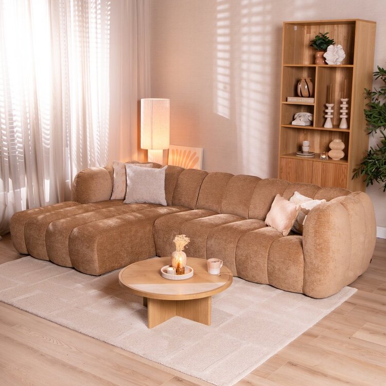 Ecksofa Luca Chenille peach links