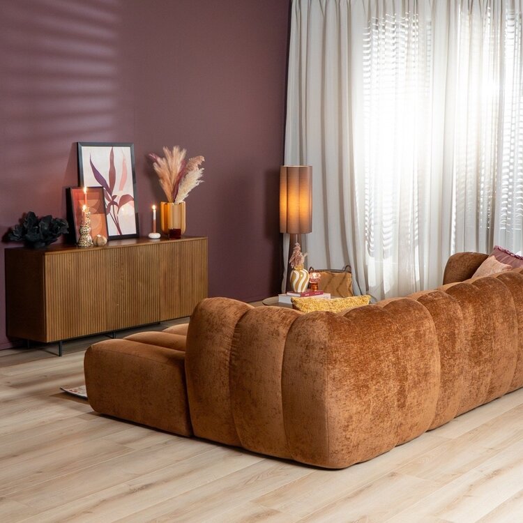 Ecksofa Luca Chenille kupfer rechts