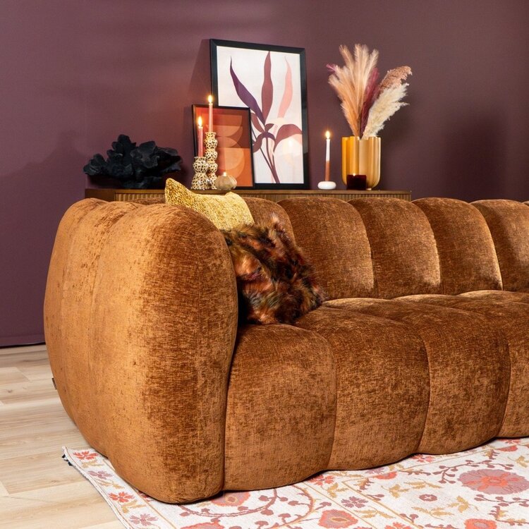 Ecksofa Luca Chenille kupfer rechts