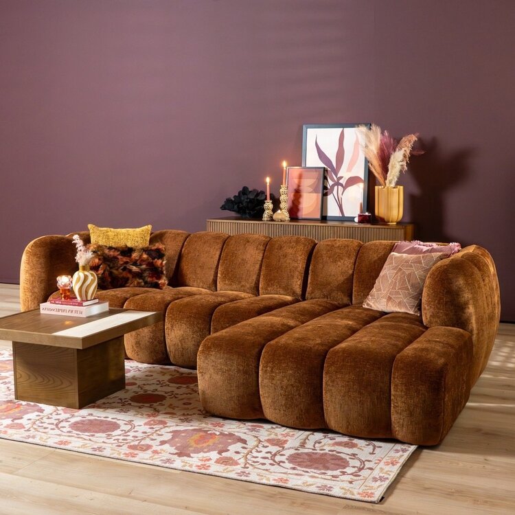 Ecksofa Luca Chenille kupfer rechts