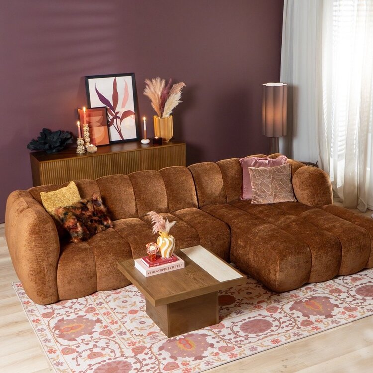 Ecksofa Luca Chenille kupfer rechts