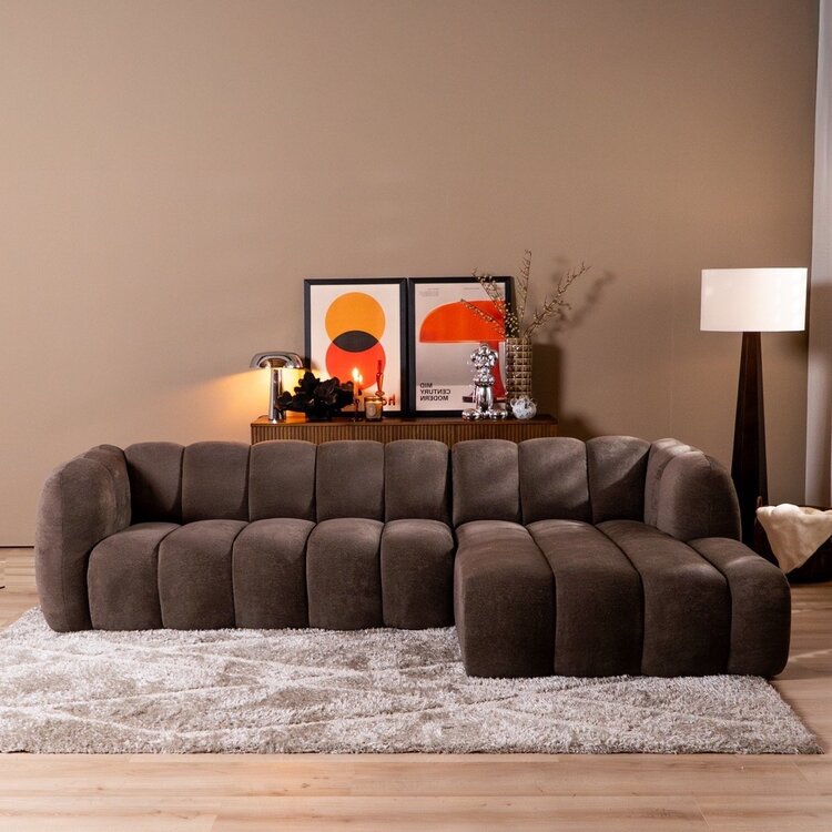 Ecksofa Luca Chenille braun rechts