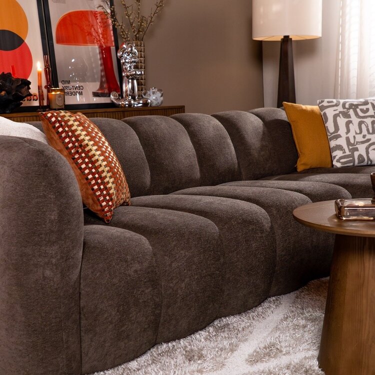 Ecksofa Luca Chenille braun rechts