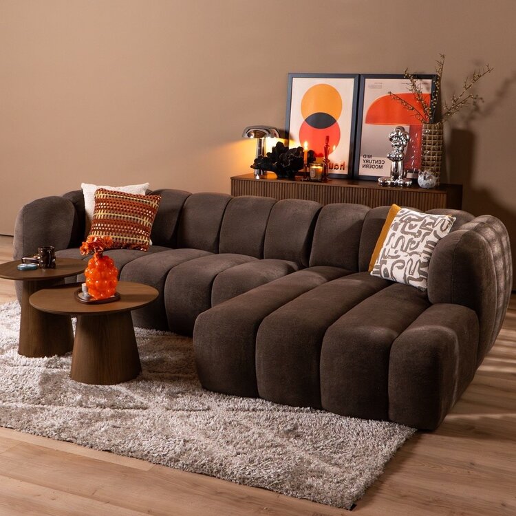 Ecksofa Luca Chenille braun rechts