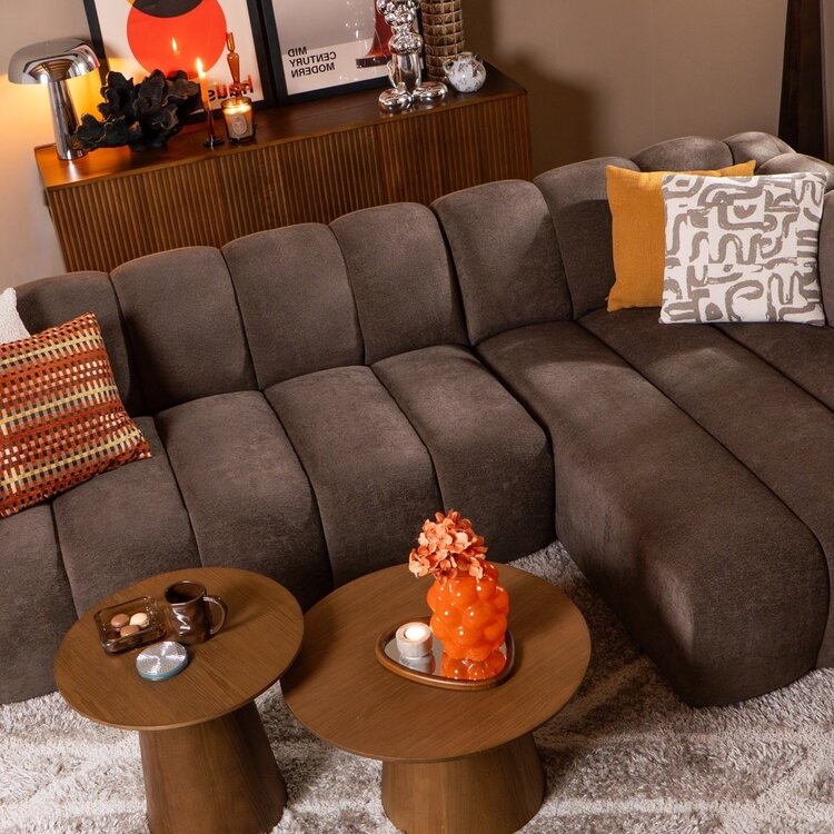 Ecksofa Luca Chenille braun rechts