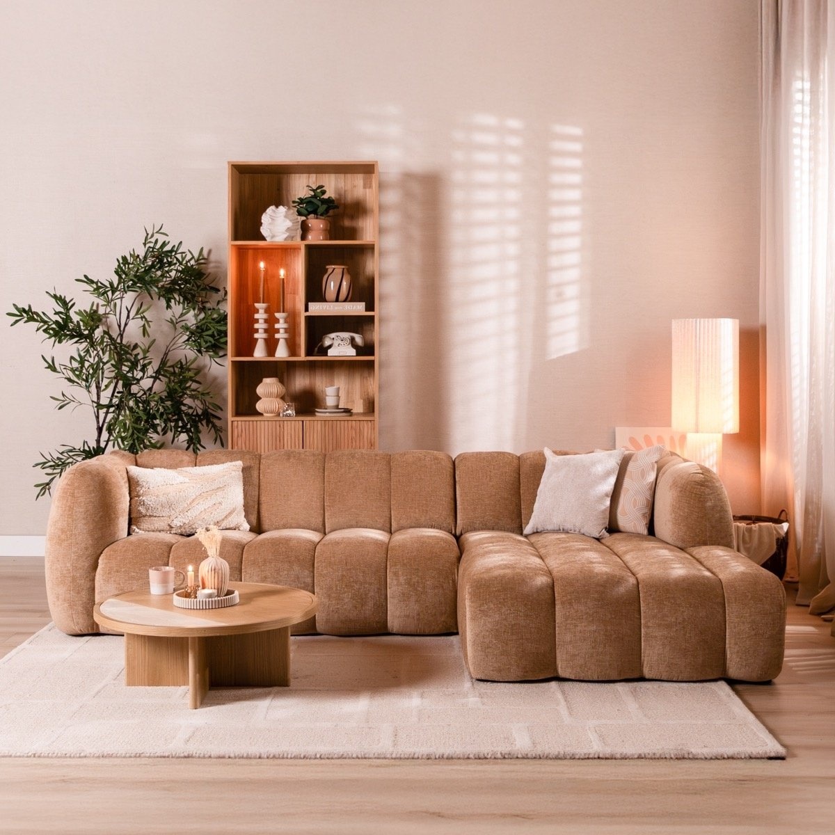 Ecksofa Luca Chenille peach rechts