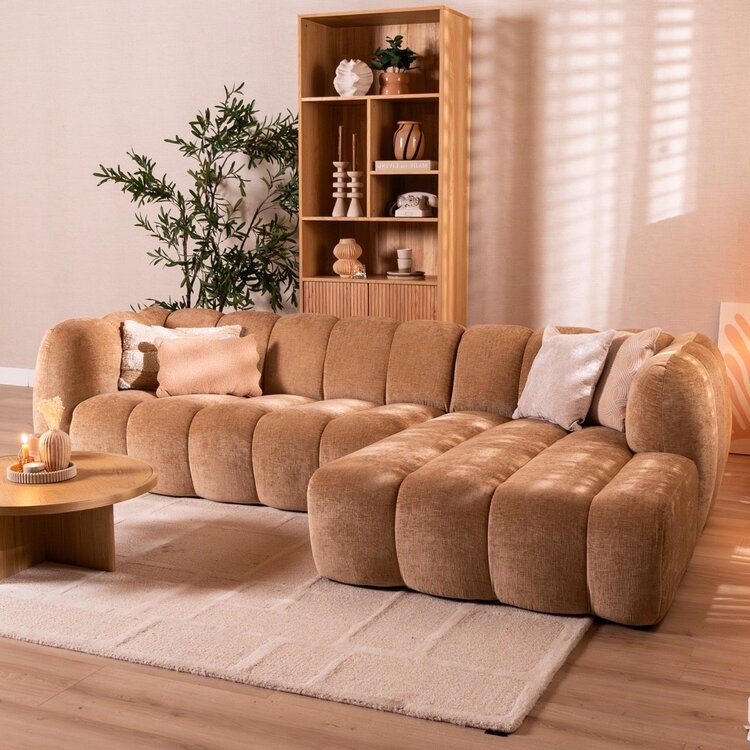 Ecksofa Luca Chenille peach rechts