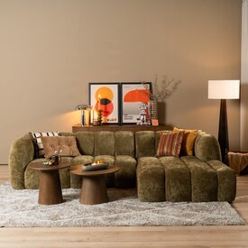 Ecksofa Luca Chenille olive grün rechts