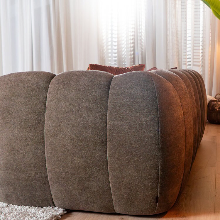 Chenille Sofa Luca 3-Sitzer braun