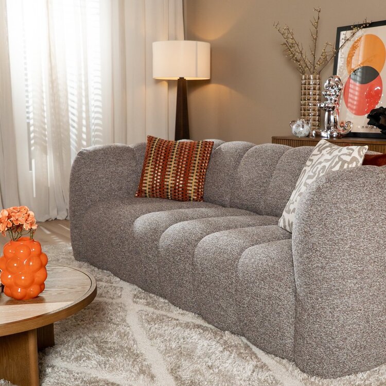 3-Sitzer Sofa Luca Bouclé braun/grau