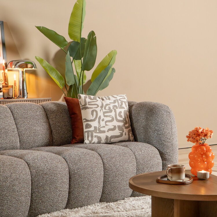 3-Sitzer Sofa Luca Bouclé braun/grau