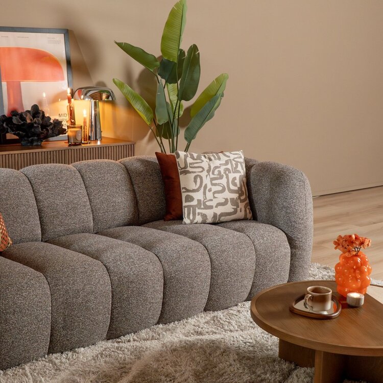 3-Sitzer Sofa Luca Bouclé braun/grau