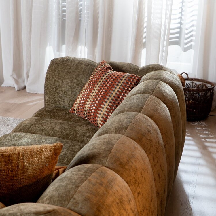 3-Sitzer Sofa Luca Chenille olive grün