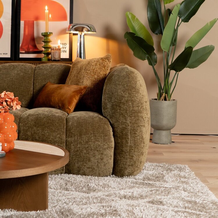 3-Sitzer Sofa Luca Chenille olive grün