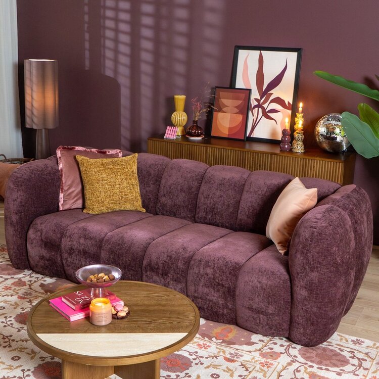 3-Sitzer Sofa Luca Chenille lila