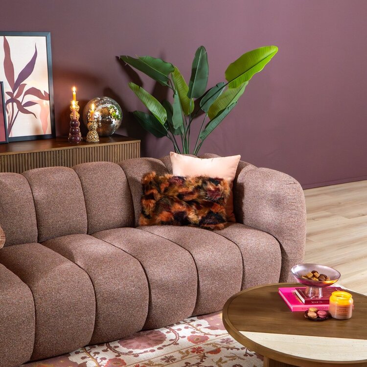 3-Sitzer Sofa Luca Bouclé rot/rosa