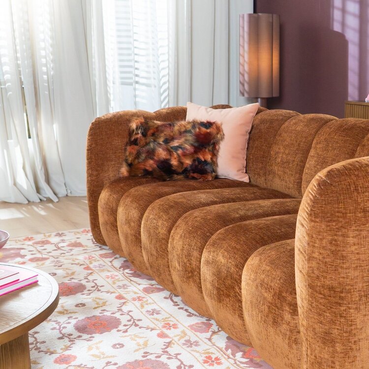 3-Sitzer Sofa Luca Chenille kupfer