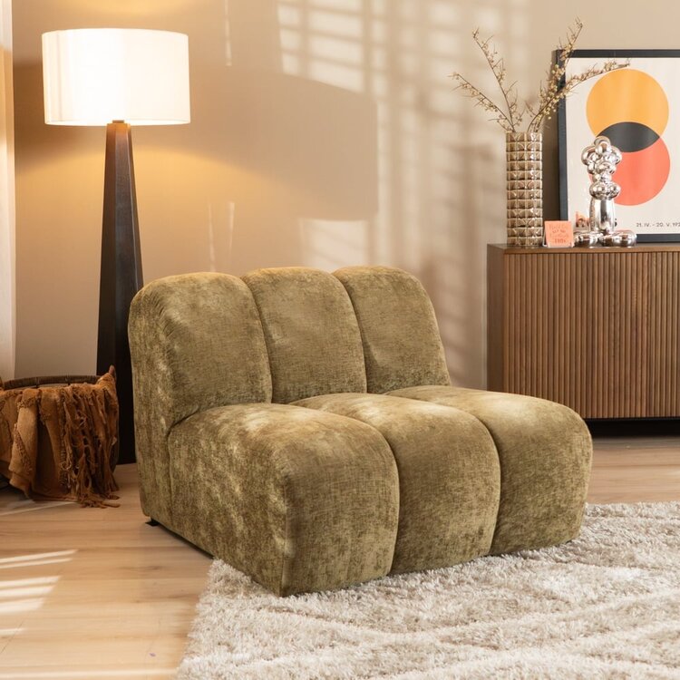 Sessel Luca Chenille olive grün