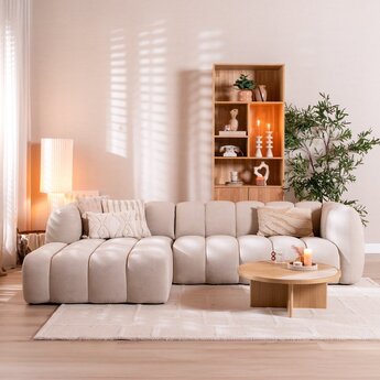 Ecksofa Luca Chenille beige links