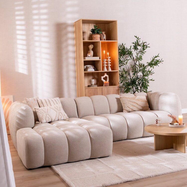 Ecksofa Luca Chenille beige links