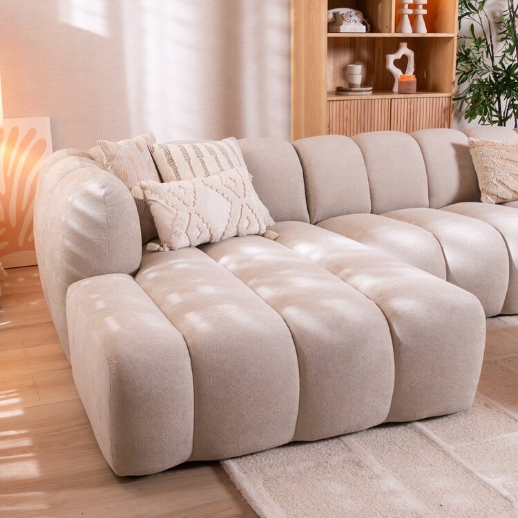 Ecksofa Luca Chenille beige links