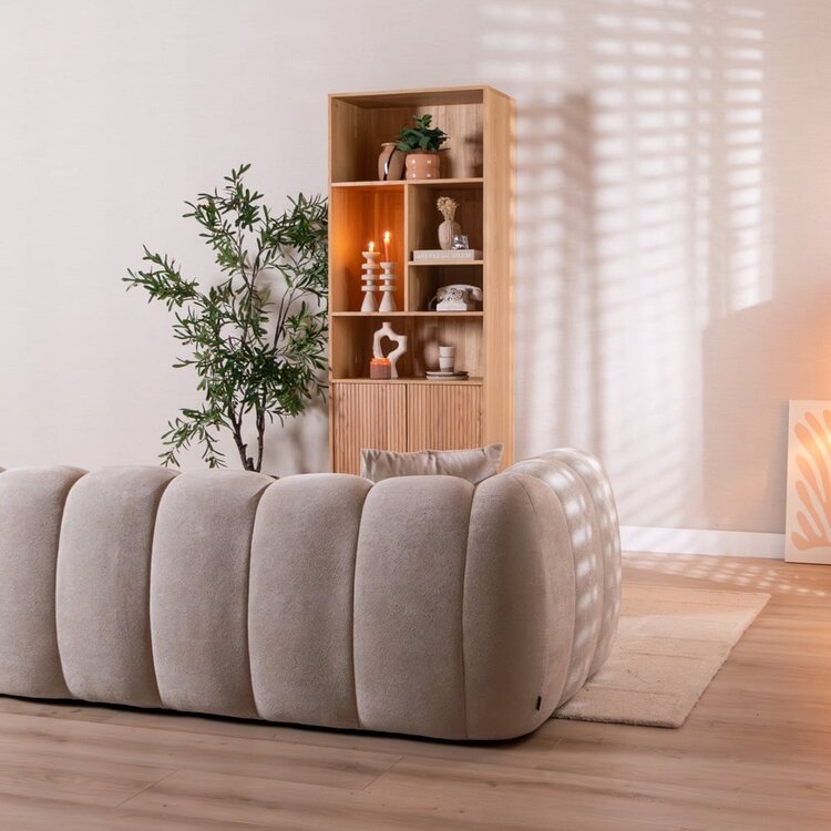 Ecksofa Luca Chenille beige rechts