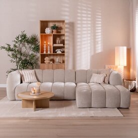 Ecksofa Luca Chenille sand rechts