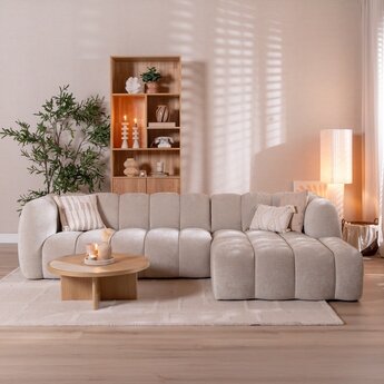 Ecksofa Luca Chenille sand rechts