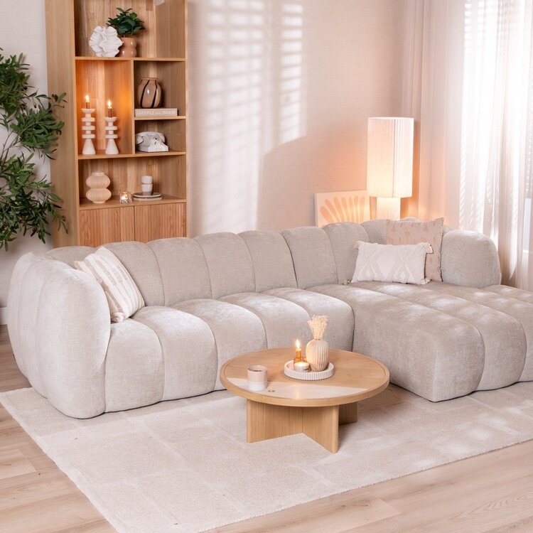 Ecksofa Luca Chenille sand rechts