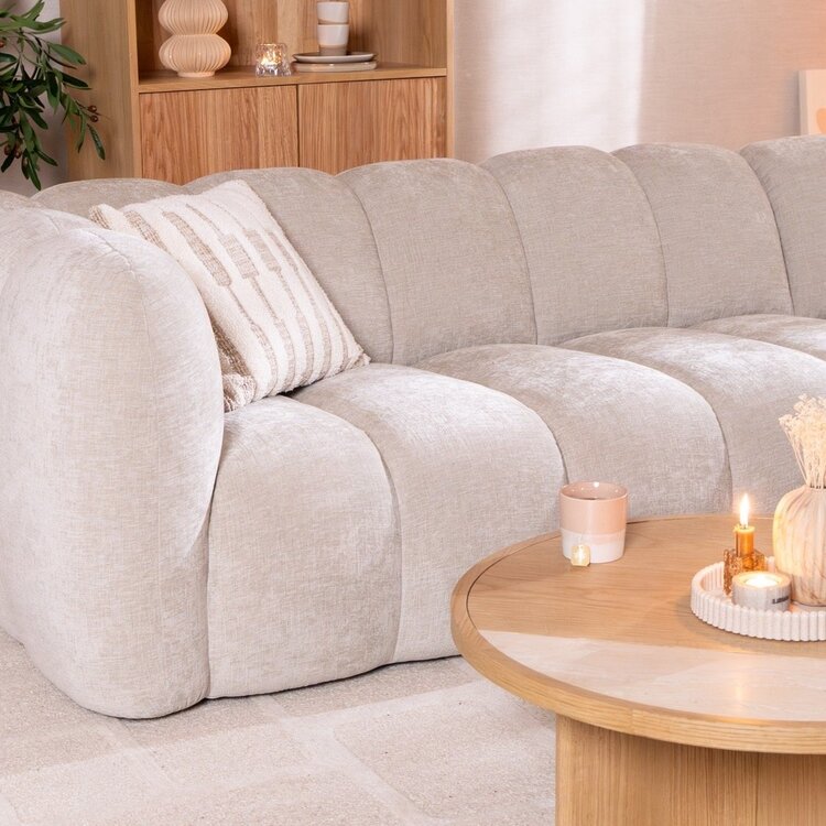 Ecksofa Luca Chenille sand rechts