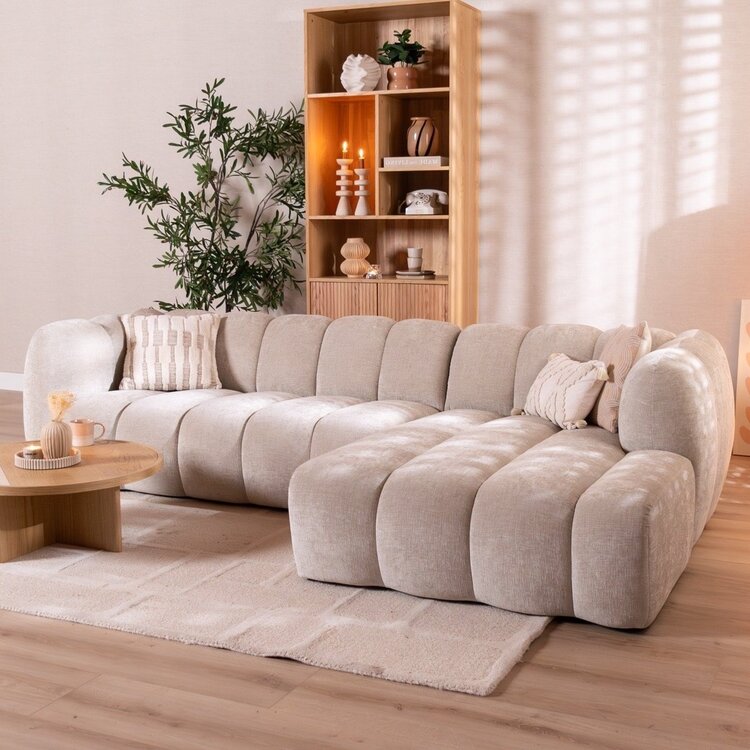 Ecksofa Luca Chenille sand rechts