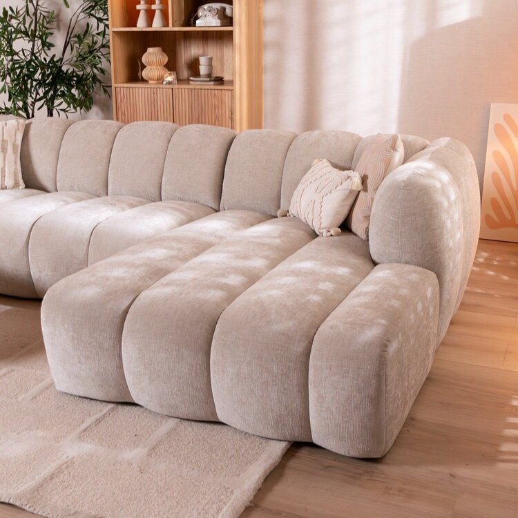 Ecksofa Luca Chenille sand rechts