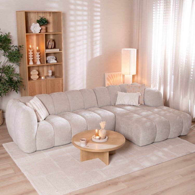 Ecksofa Luca Chenille sand rechts