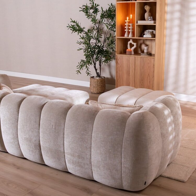 Ecksofa Luca Chenille sand rechts