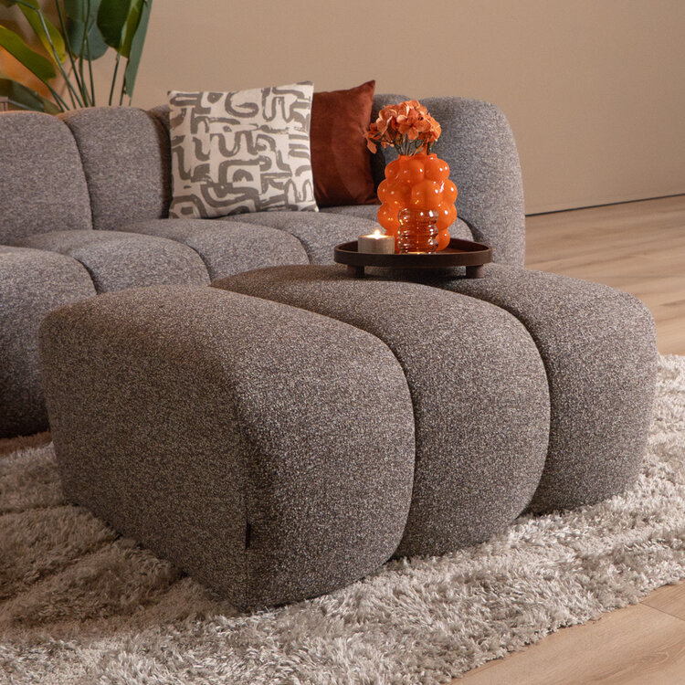 Hocker Luca Bouclé braun/grau