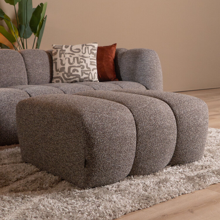 Hocker Luca Bouclé braun/grau