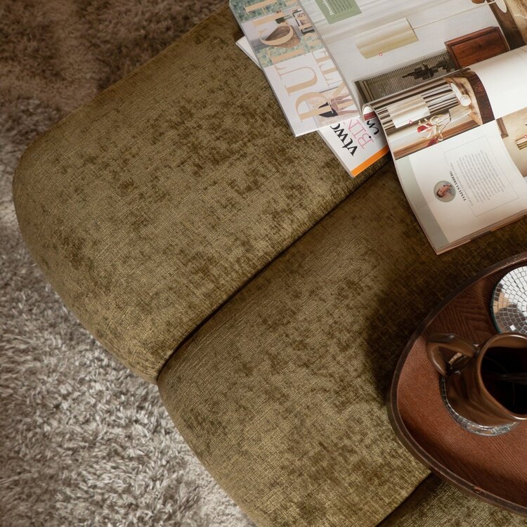 Hocker Luca Chenille olivgrün