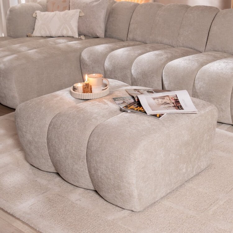 Hocker Luca Chenille sand