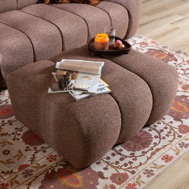 Hocker Luca Bouclé rot/rosa