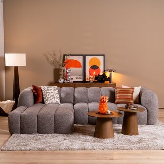 Ecksofa Luca Bouclé braun/grau links