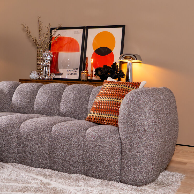 Ecksofa Luca Bouclé braun/grau links