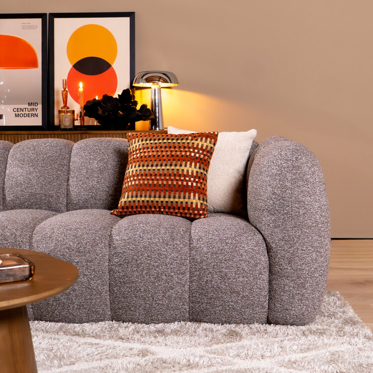 Ecksofa Luca Bouclé braun/grau links