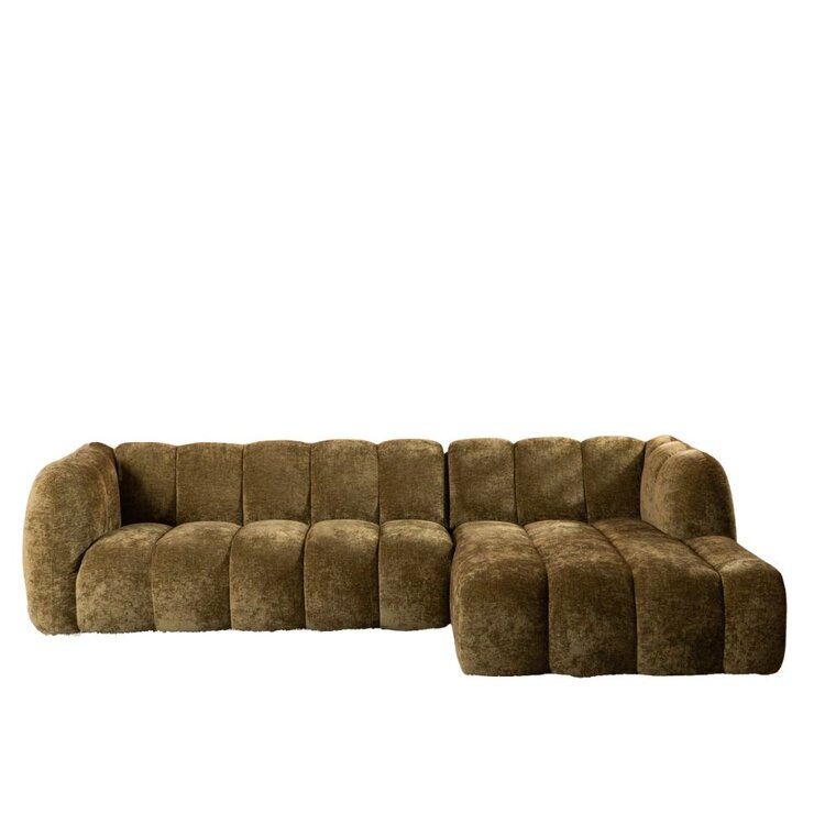 Ecksofa Luca Chenille olive grün rechts