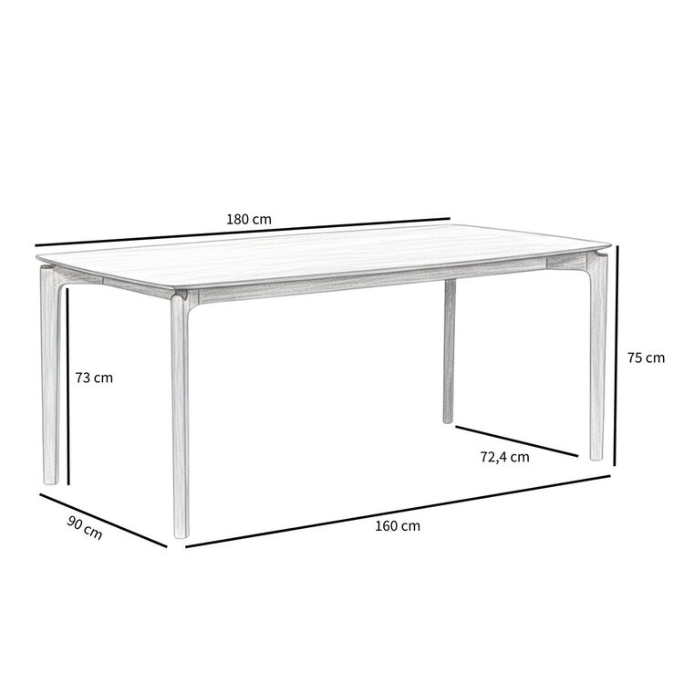 Esstisch Cala Eiche dunkel 180 x 90 cm