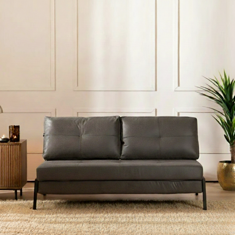 Schlafsofa 2-Sitzer Mikko Eco-Leder anthrazit