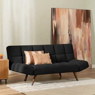 Schlafsofa 1,5-Sitzer Timo Samt schwarz