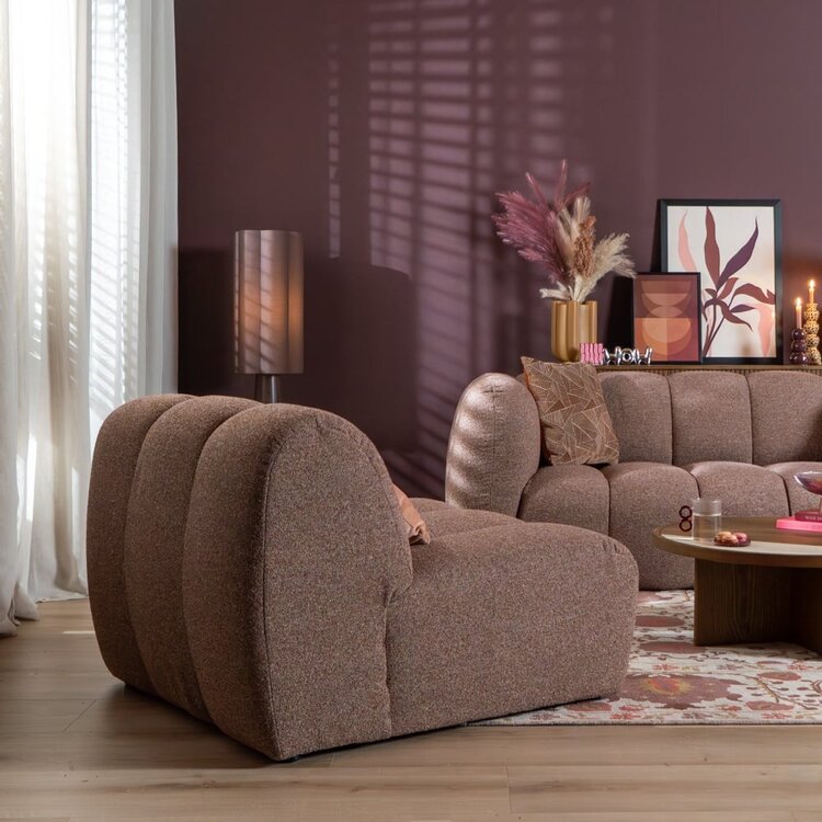 Sessel Luca bouclé rot/rosa