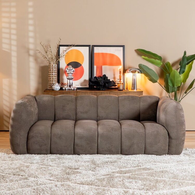 3-Sitzer Sofa Luca Chenille braun